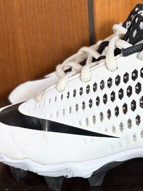 Nike Vapor Fast Flex Cleats White/Black Childrens Sz 13C - EUC